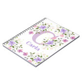 Erste Vorname Plus Name Carla mit Blume Notizblock (Linke Seite)