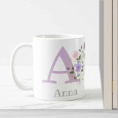 Erste Vorwahl Plus Name Anna mit Blume Kaffeetasse