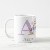 Erste Vorwahl Plus Name Anna mit Blume Kaffeetasse (Links)