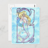 Erste Wave Mermaid Mini-Print Postkarte (Vorne/Hinten)