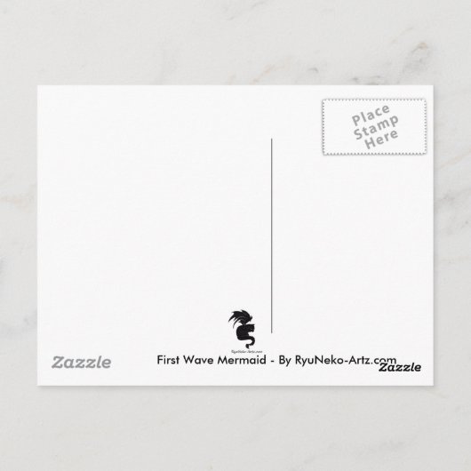 Erste Wave Mermaid Mini-Print Postkarte (Rückseite)