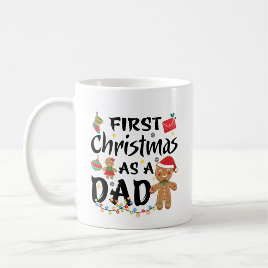 Erste Weihnacht als Vater Xmas Geschenk Kaffeetasse (Links)