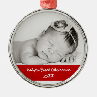 Erste Weihnacht des Babys Silbernes Ornament