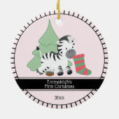 Erste Weihnacht "Zebra Keramik Ornament (Hinten)