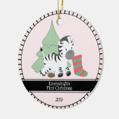 Erste Weihnacht "Zebra Keramik Ornament (Links)