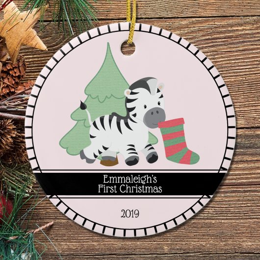 Erste Weihnacht "Zebra Keramik Ornament