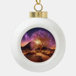 Erste Weihnachten 2024 Keramik Kugel-Ornament