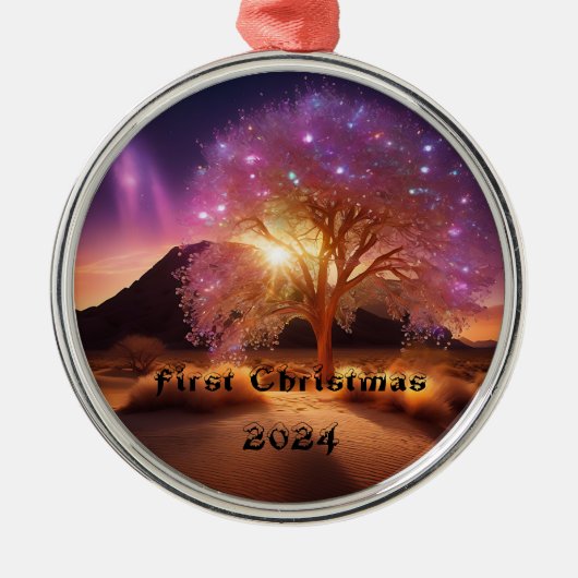 Erste Weihnachten 2024 Ornament Aus Metall (Vorne)