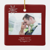 Erste Weihnachten 2 Fotos Mr. and Mrs. Keramikornament (Rückseite)