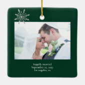 Erste Weihnachten 2 Fotos Mr. und Mrs. Keramikornament (Rückseite)