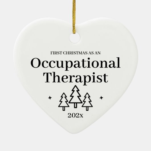 Erste Weihnachten als Berufstherapeut Keramik Ornament (Hinten)