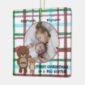 Erste Weihnachten als Big Sister Personalisiertes  Keramikornament (Links)