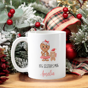 Erste Weihnachten als Big Sister Pink Gingerbrot Kaffeetasse