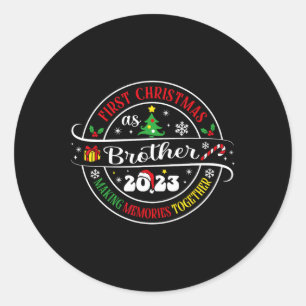 Erste Weihnachten als Bruder 2023 Weihnachtsfamili Runder Aufkleber