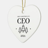 Erste Weihnachten als CEO Unternehmer Keramik Ornament (Links)