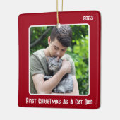 Erste Weihnachten als Chat Vater 2 Foto Rot Modern Keramikornament (Links)