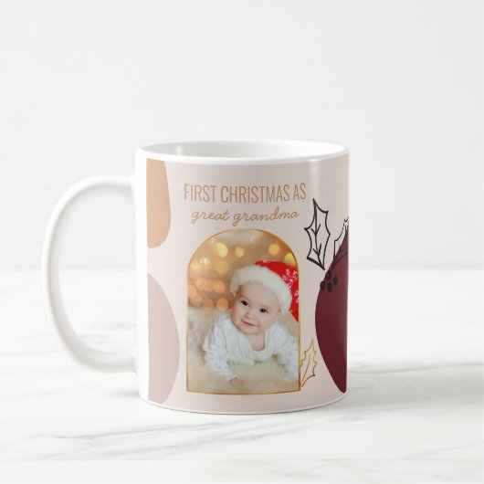 Erste Weihnachten als Custom Gold Arch Foto Kaffeetasse (Links)