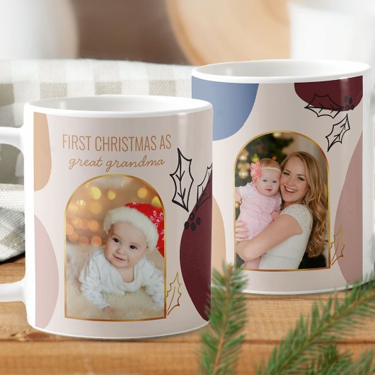 Erste Weihnachten als Custom Gold Arch Foto Kaffeetasse