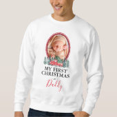 Erste Weihnachten als Daddy Red Truck Sweatshirt (Vorderseite)