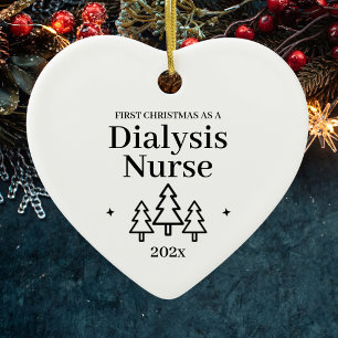 Erste Weihnachten als Dialysis Nurse 2024 Pflege Keramik Ornament