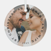 Erste Weihnachten als Ehemann & Ehefrau Ornament Aus Glas (Vorderseite)