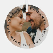 Erste Weihnachten als Ehemann & Ehefrau Ornament Aus Glas (Rückseite)