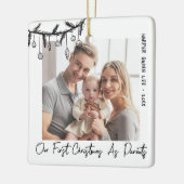 Erste Weihnachten als Eltern Baby-Foto Keramikornament (Links)