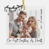 Erste Weihnachten als Eltern Baby-Foto Keramikornament (Vorderseite)