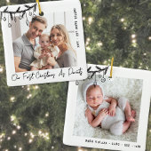 Erste Weihnachten als Eltern Baby-Foto Keramikornament