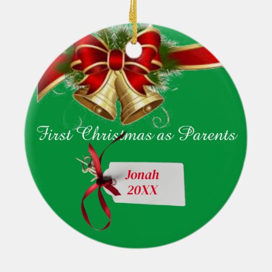 Erste Weihnachten als Eltern Custom Ornament (Hinten)