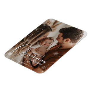 Erste Weihnachten als Eltern Flexible Foto Magnet