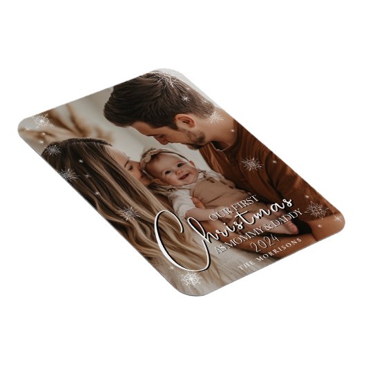 Erste Weihnachten als Eltern Flexible Foto Magnet (Rechte Seite)