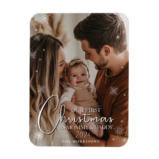 Erste Weihnachten als Eltern Flexible Foto Magnet (Vertikal)