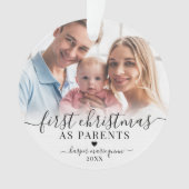 Erste Weihnachten als Eltern Neues Baby 2 Foto Ornament (Vorderseite)