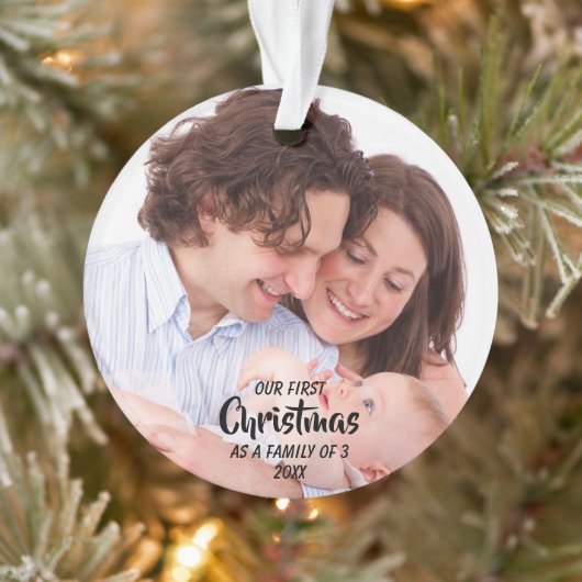 Erste Weihnachten als Familie von 3 Ornament (Baum)