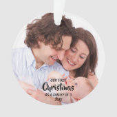 Erste Weihnachten als Familie von 3 Ornament (Vorderseite)