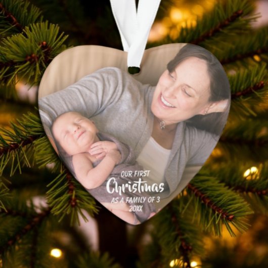 Erste Weihnachten als Familie von 3 Ornament
