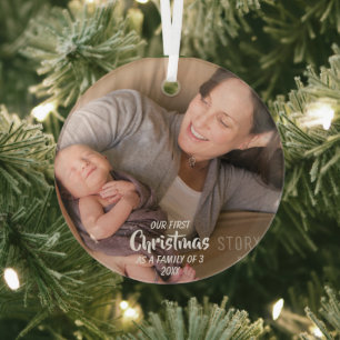 Erste Weihnachten als Familie von 3 Ornament Aus Glas