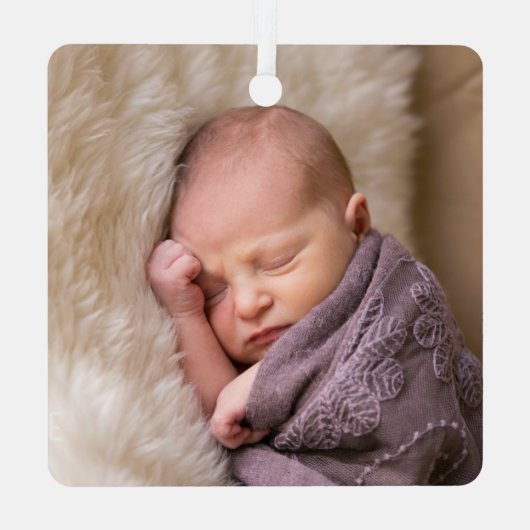 Erste Weihnachten als Familie von 3 Ornament Aus Metall (Rückseite)