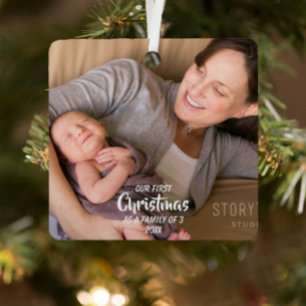 Erste Weihnachten als Familie von 3 Ornament Aus Metall