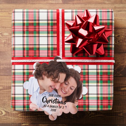 Erste Weihnachten als Familie von 3 Ornament Karte (Insitu (Geschenk))