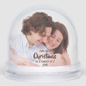 Erste Weihnachten als Familie von 3 Schneekugeln (Vorderseite)