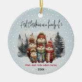 Erste Weihnachten als Familie von 5 niedlichen Tie Keramik Ornament (Vorne)