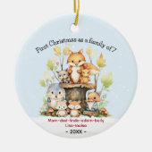 Erste Weihnachten als Familie von 7 niedlichen Fuc Keramik Ornament (Vorne)