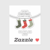 Erste Weihnachten als Familie von drei Aufkleber (Blatt)