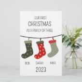 Erste Weihnachten als Familie von drei Briefpapier (Stehend Vorderseite)