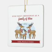 Erste Weihnachten als Familie von drei Fotos Keramikornament (Links)