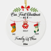 Erste Weihnachten als Familie von Drei & Katzen od Keramik Ornament (Vorne)