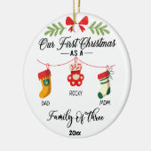 Erste Weihnachten als Familie von Drei & Katzen od Keramik Ornament (Links)