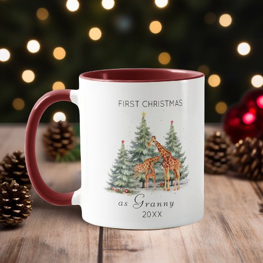 Erste Weihnachten als Familie von drei Niedlichen Tasse